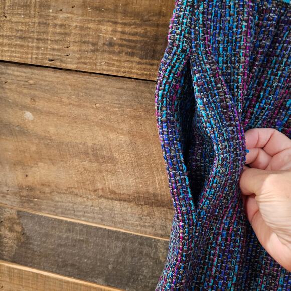 Vintage Doncaster Silks Multicolor Woven Tweed Straight Office Midi Skirt 12 - Picture 2 of 7